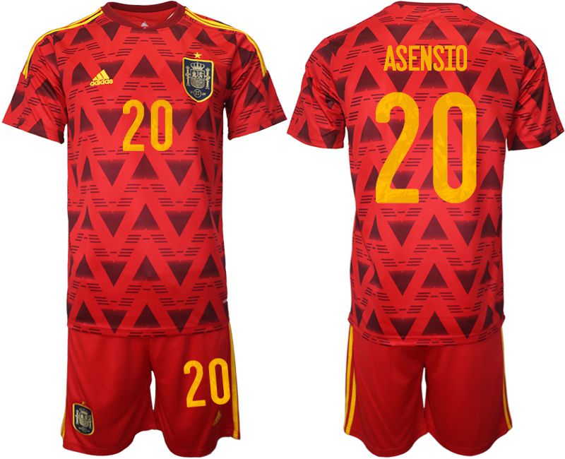 Men 2022 World Cup National Team Spain home red #20 Soccer Jersey